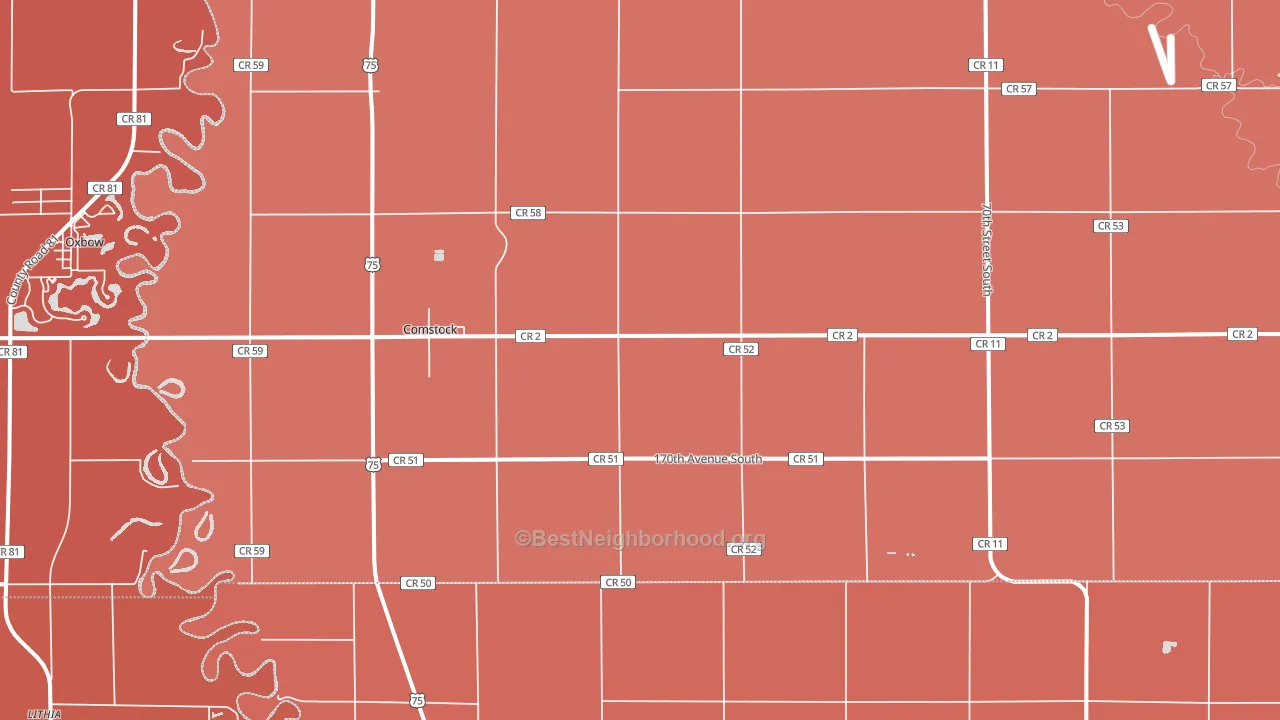 Comstock, MN block-group political-lean map