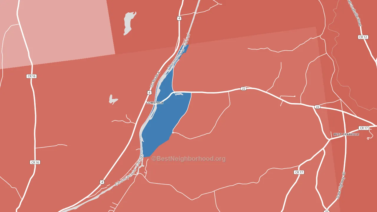 Comstock, NY block-group political-lean map
