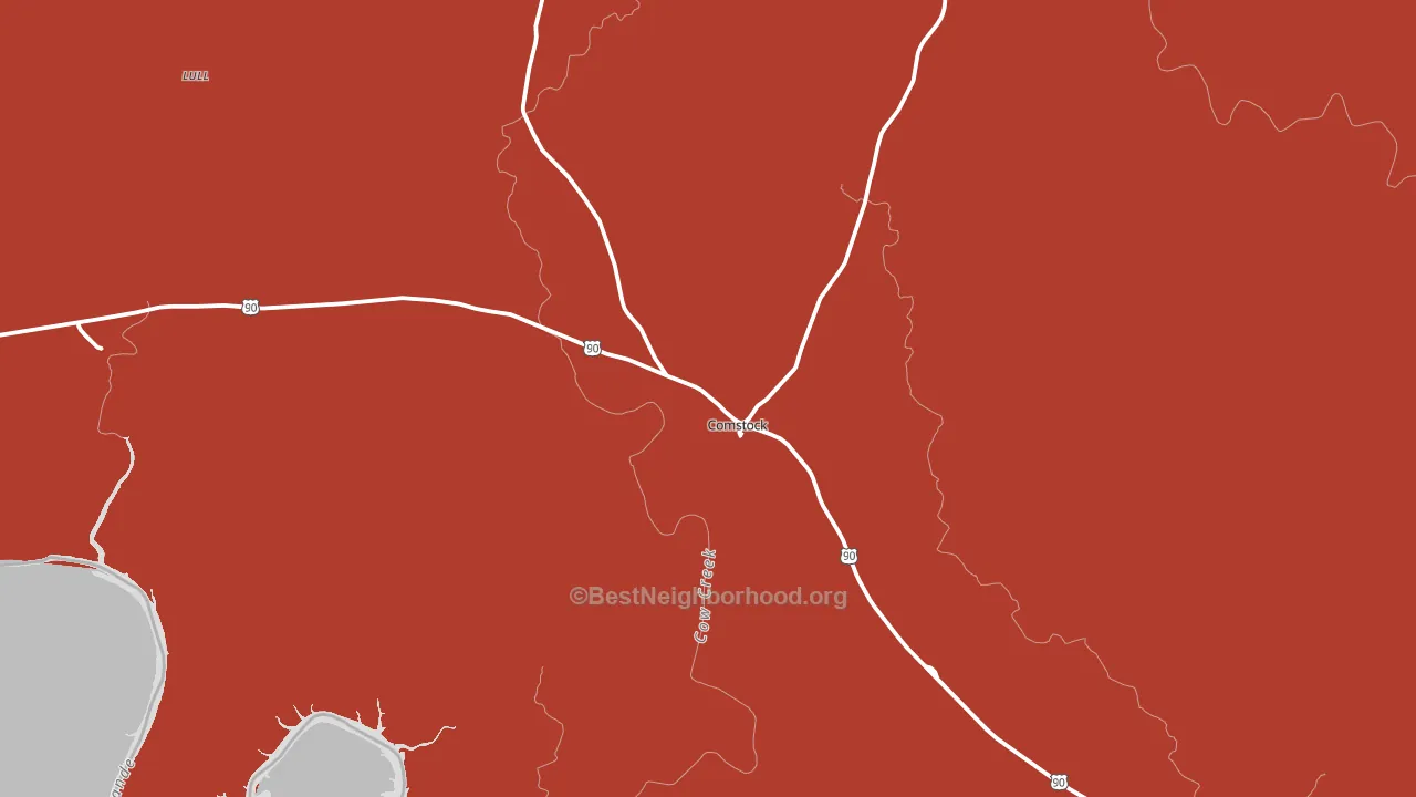 Comstock, TX block-group political-lean map