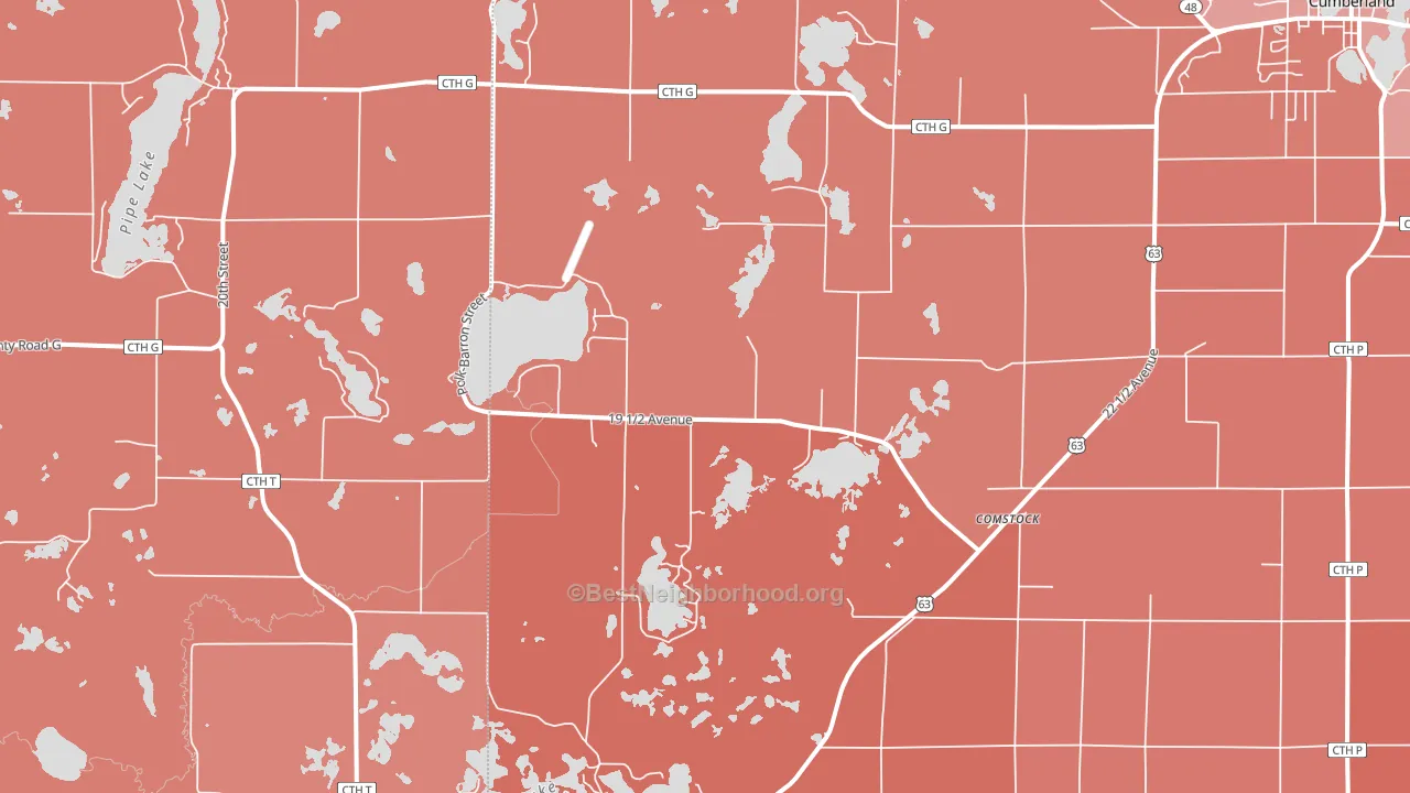 Comstock, WI block-group political-lean map