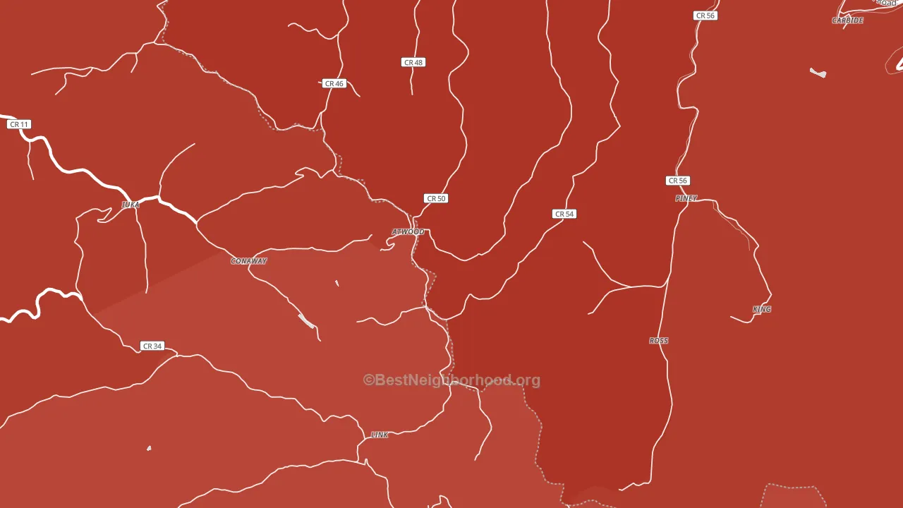 Conaway, WV block-group political-lean map