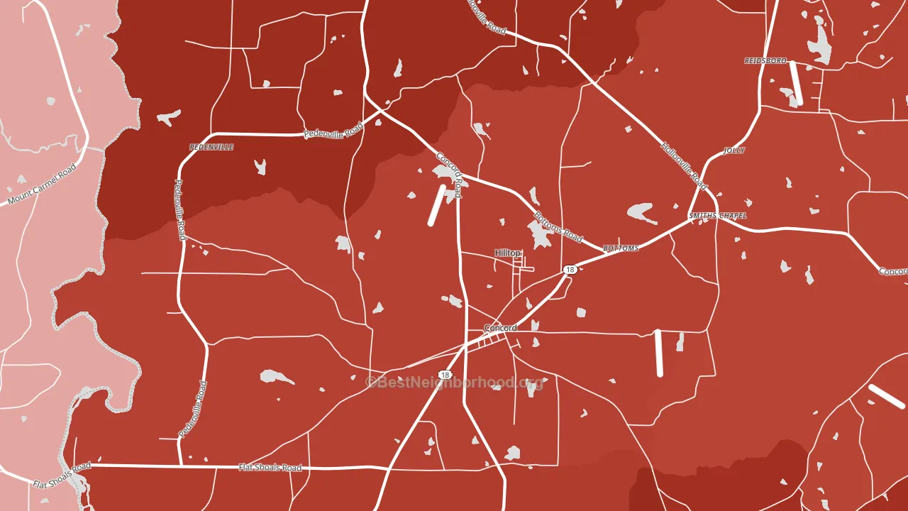 Concord, GA block-group political-lean map