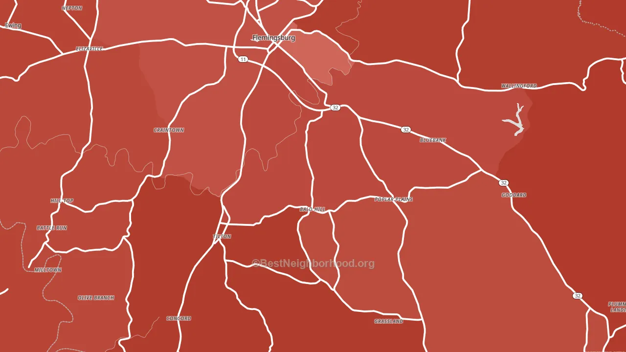 Concord, KY block-group political-lean map