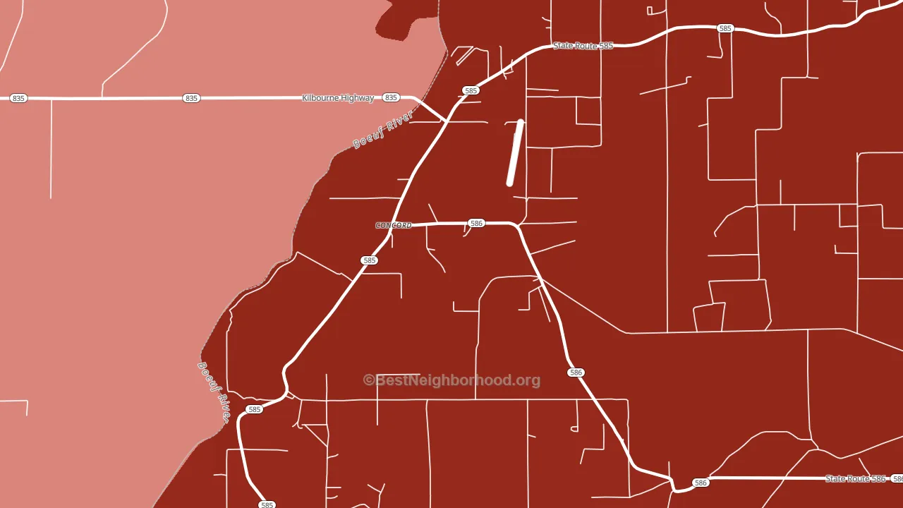 Concord, LA block-group political-lean map