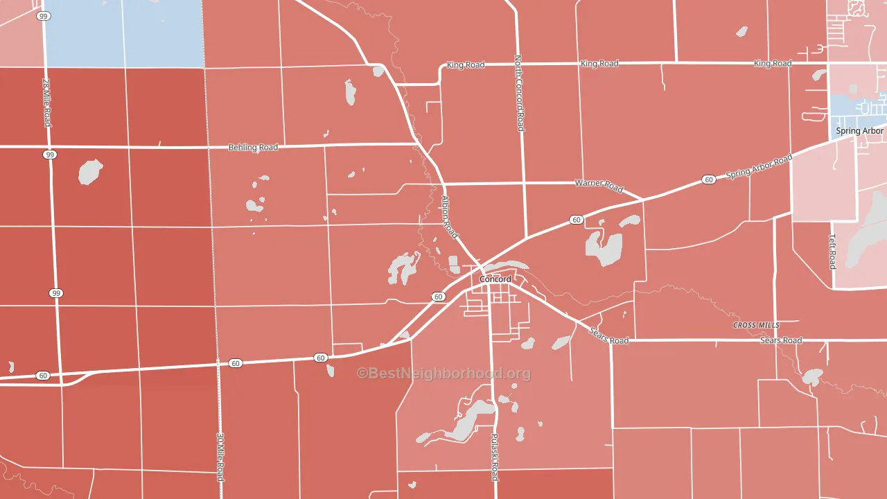 Concord, MI block-group political-lean map