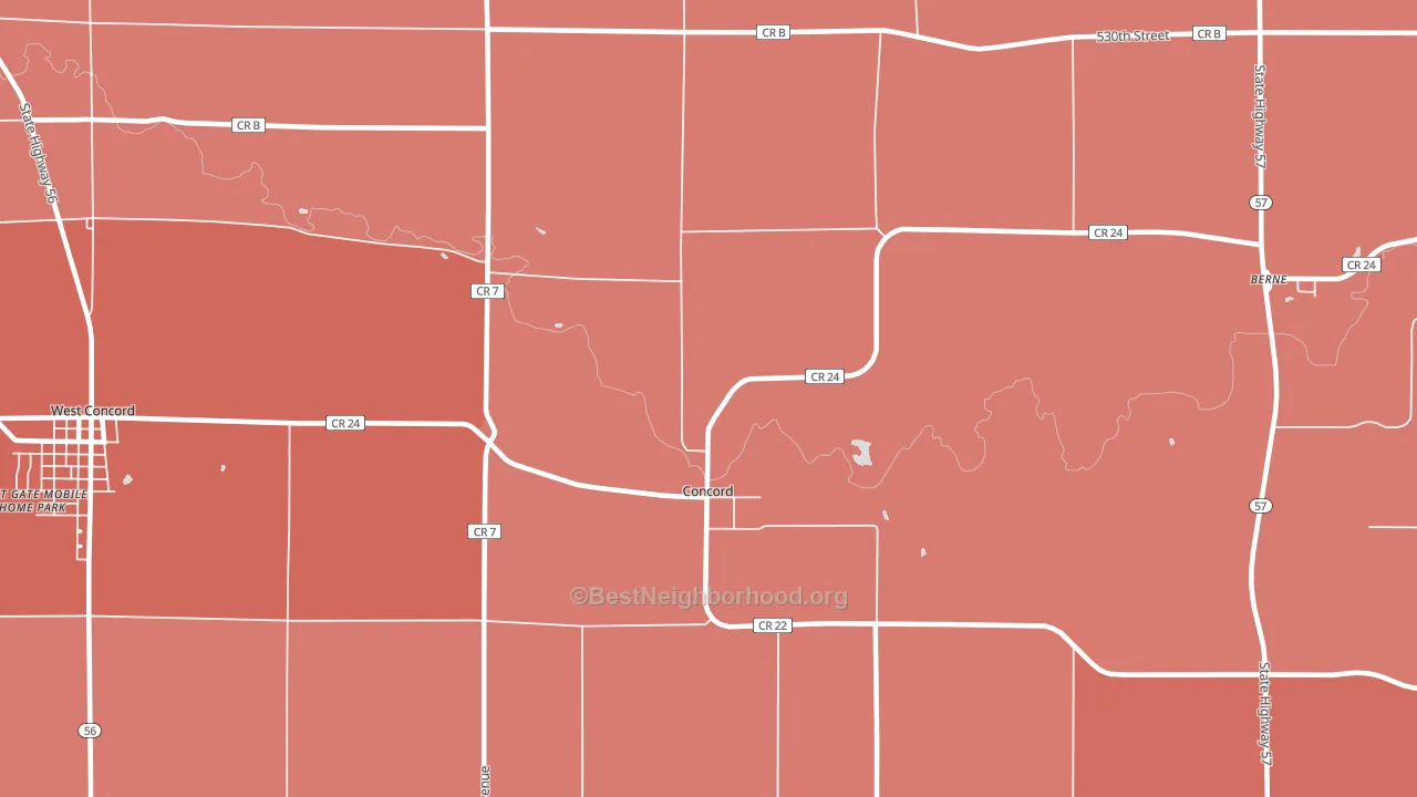 Concord, MN block-group political-lean map