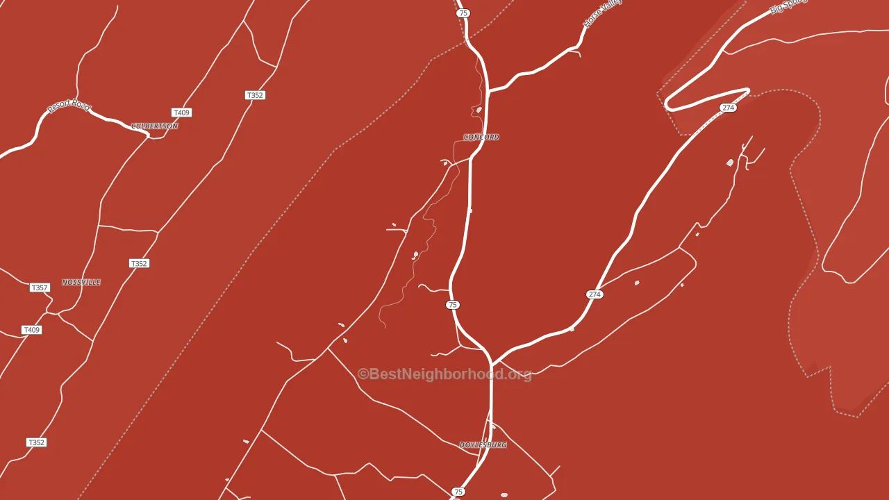 Concord, PA block-group political-lean map