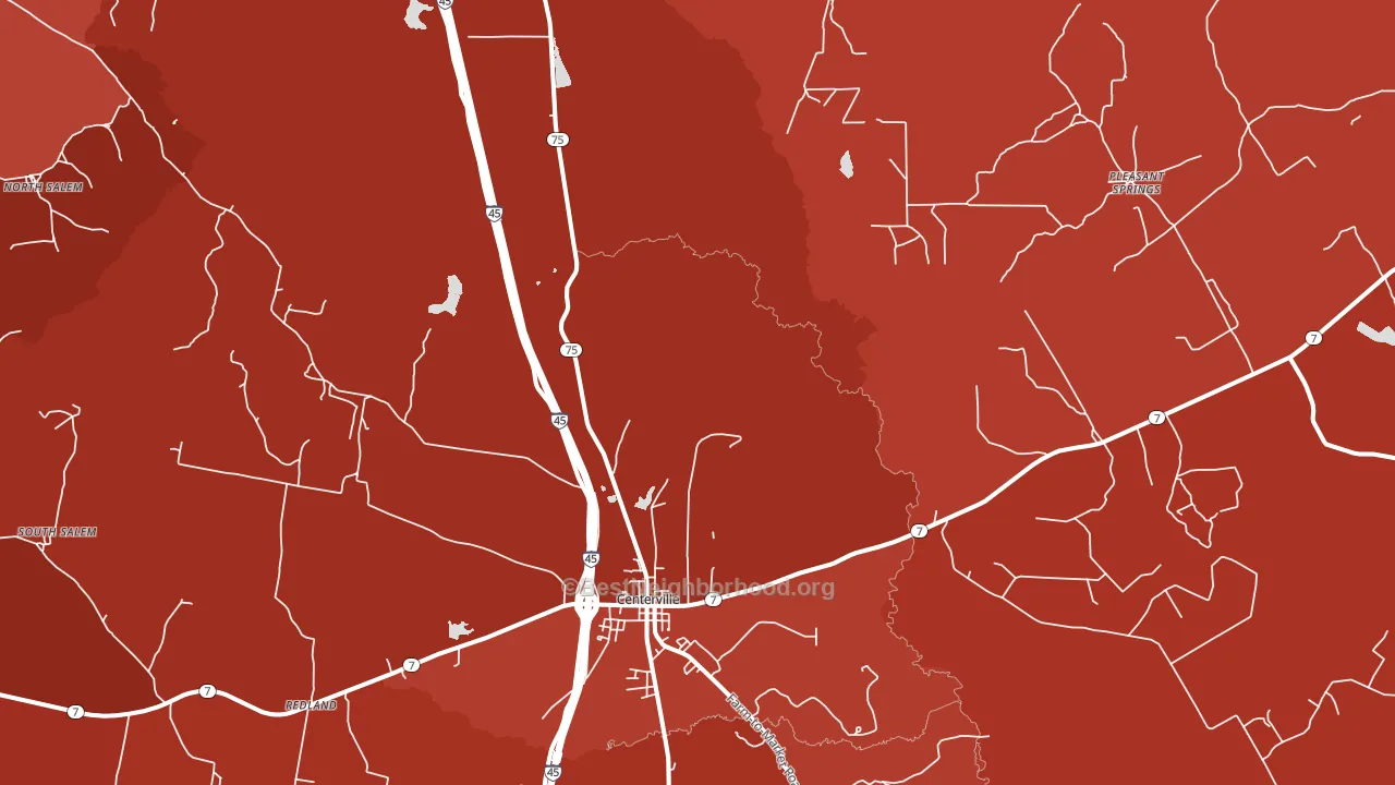 Concord, TX block-group political-lean map
