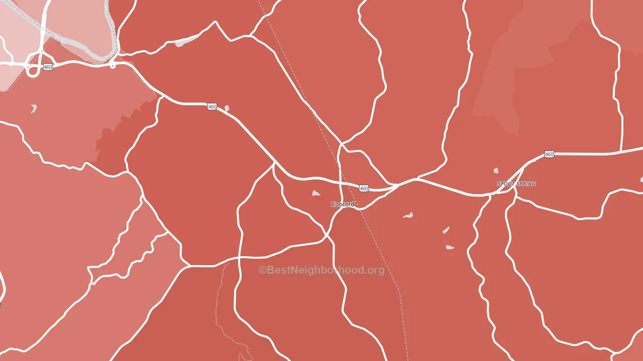 Concord, VA block-group political-lean map