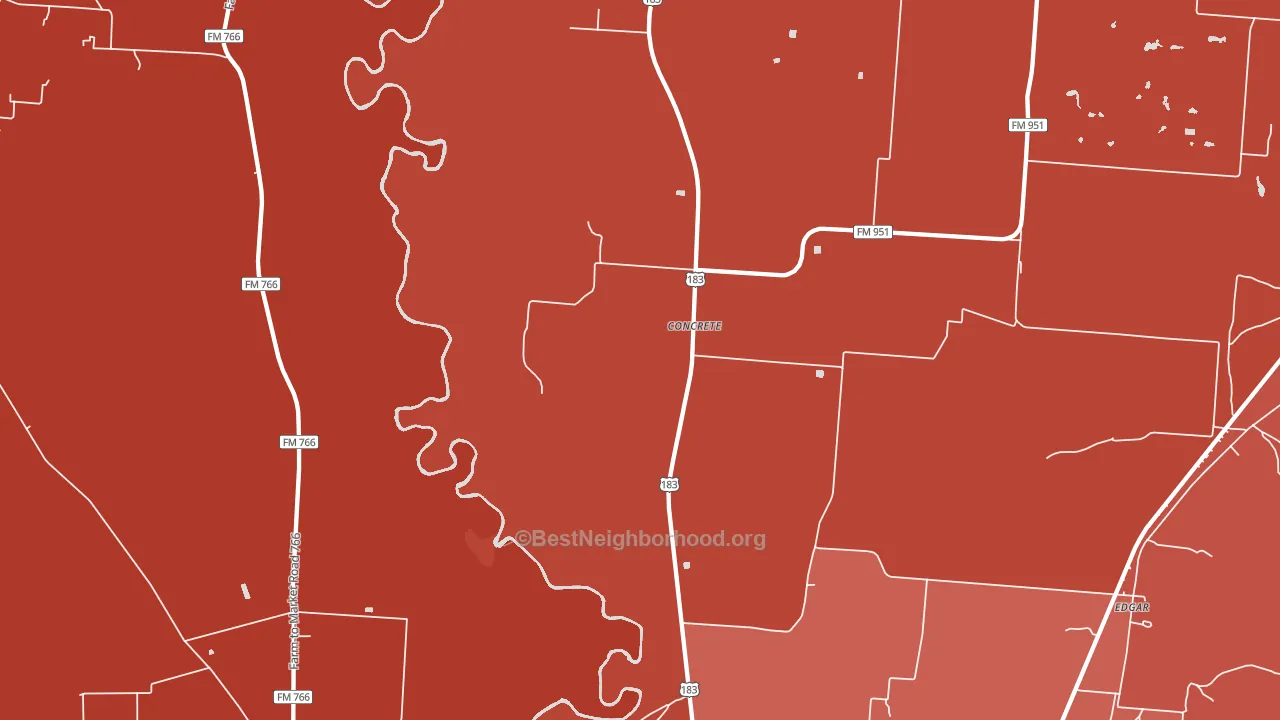 Concrete, TX block-group political-lean map