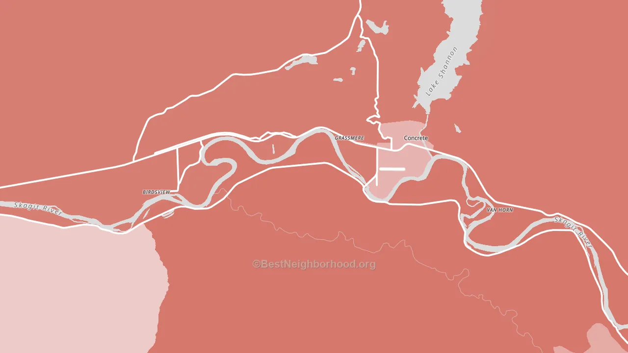 Concrete, WA block-group political-lean map