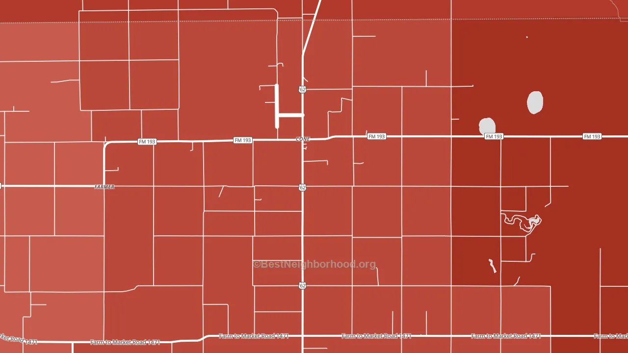 Cone, TX block-group political-lean map