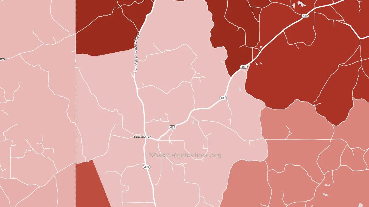 Conehatta, MS block-group political-lean map