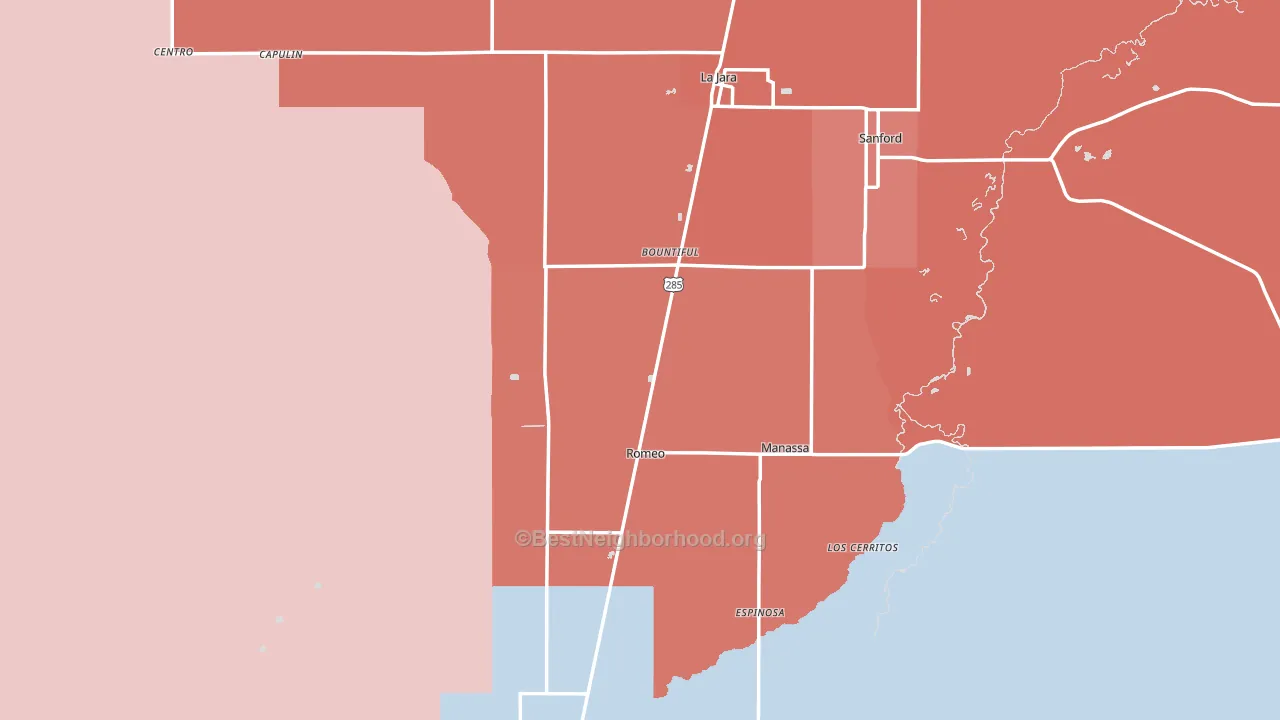 Conejos County, CO block-group political-lean map
