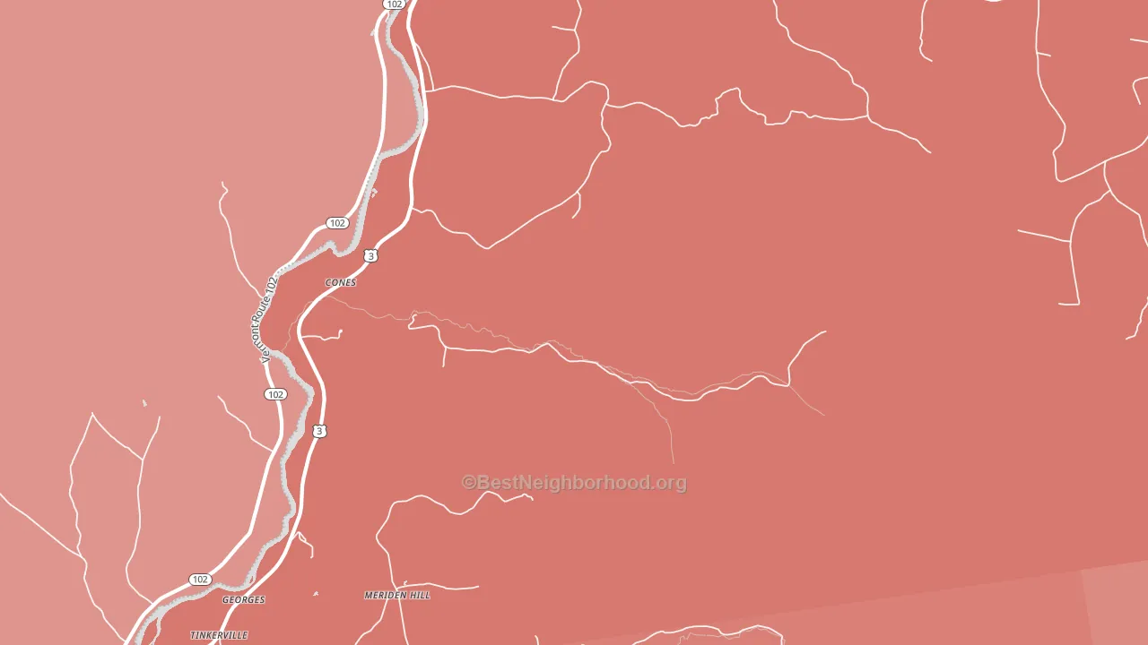 Cones, NH block-group political-lean map