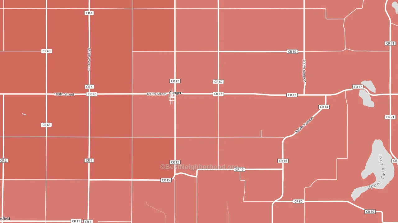 Conger, MN block-group political-lean map