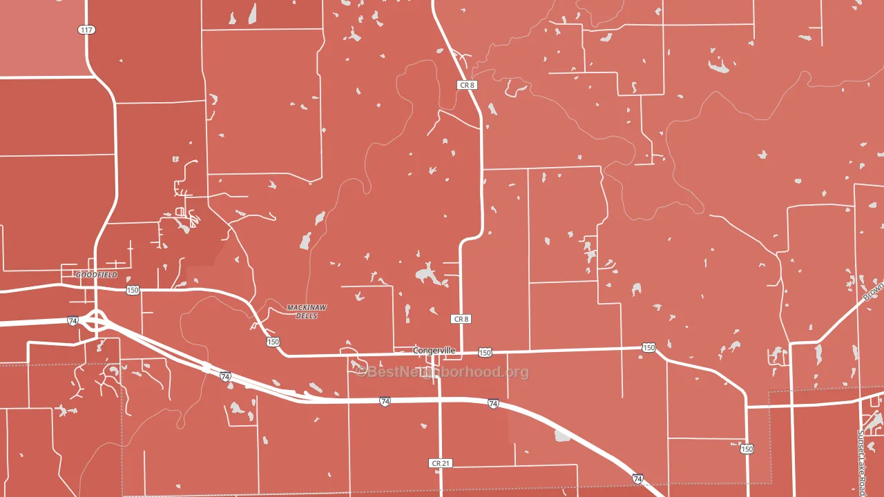 Congerville, IL block-group political-lean map