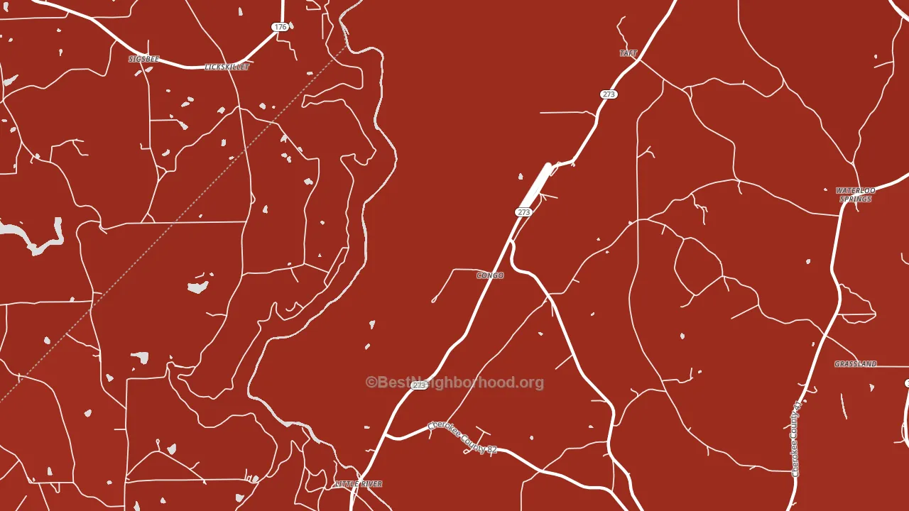 Congo, AL block-group political-lean map