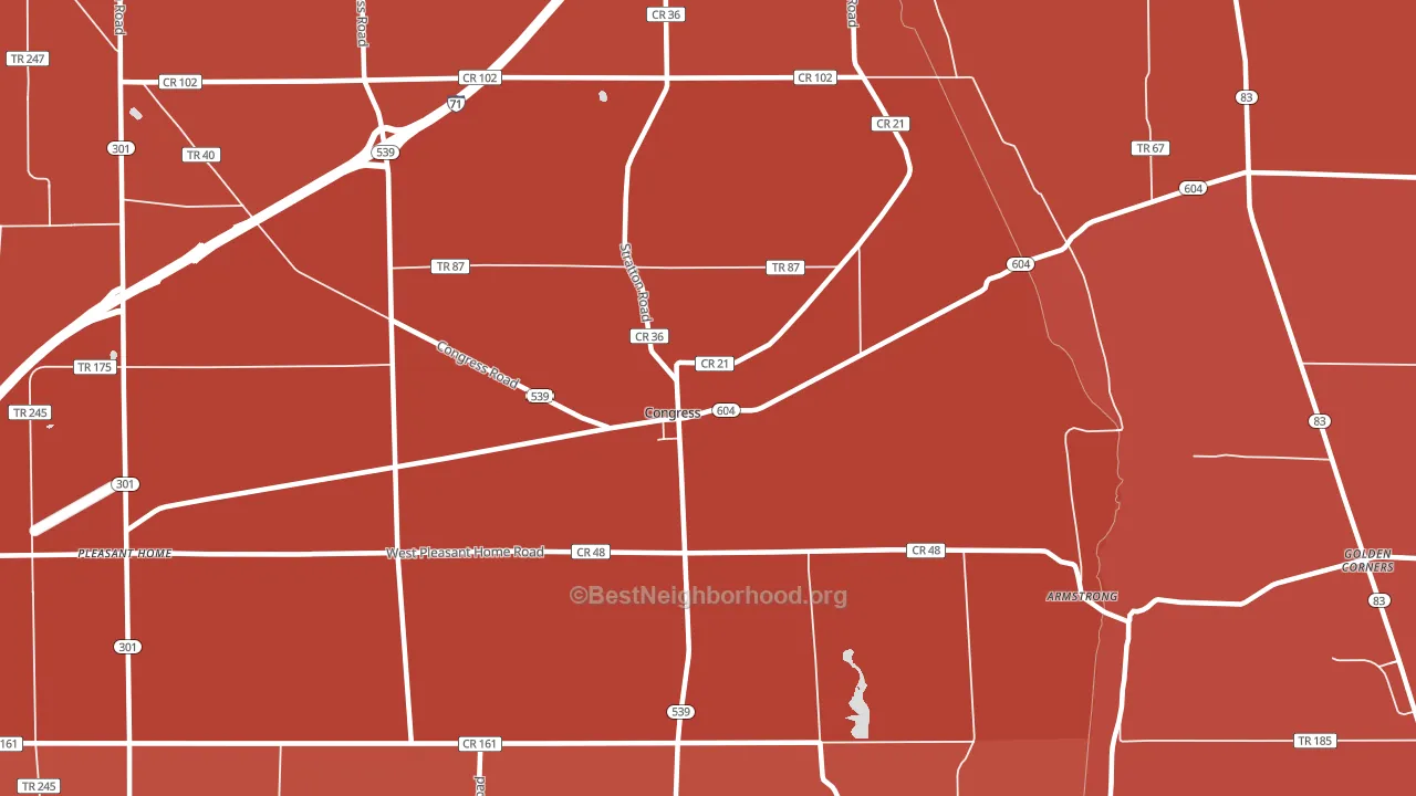 Congress, OH block-group political-lean map