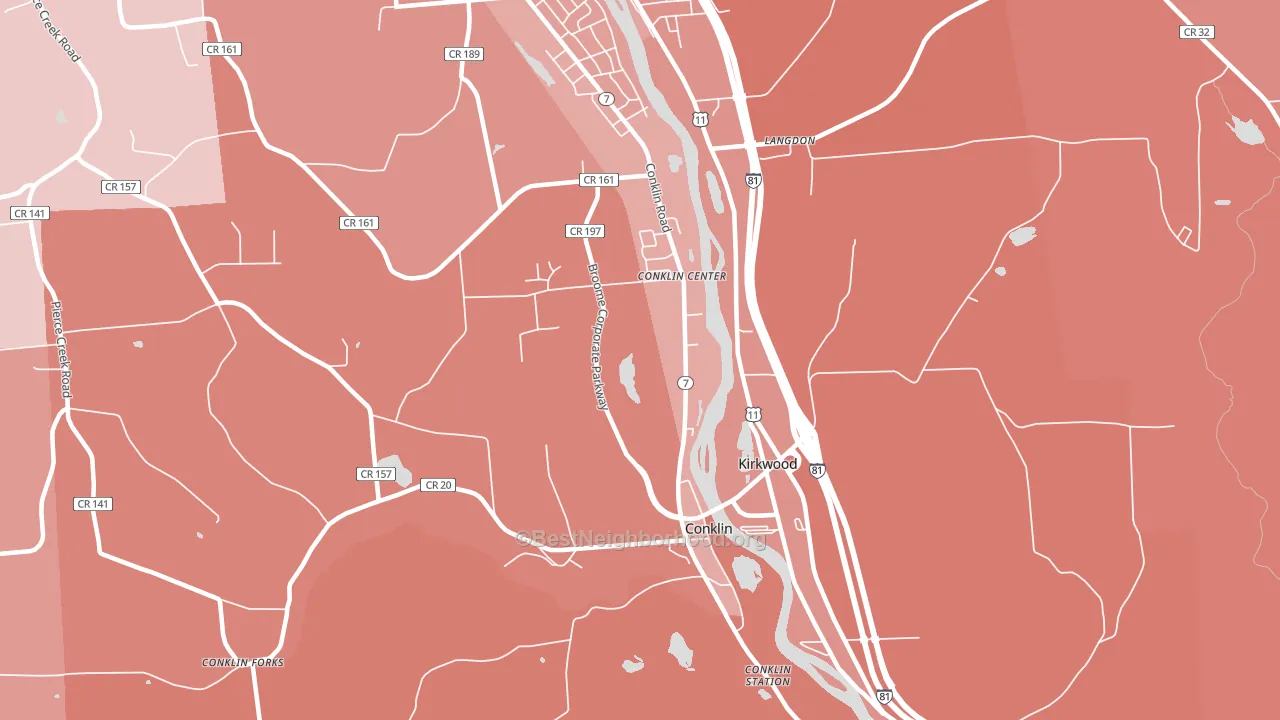 Conklin, NY block-group political-lean map