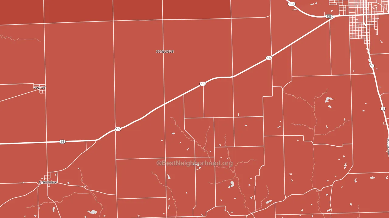 Conlogue, IL block-group political-lean map