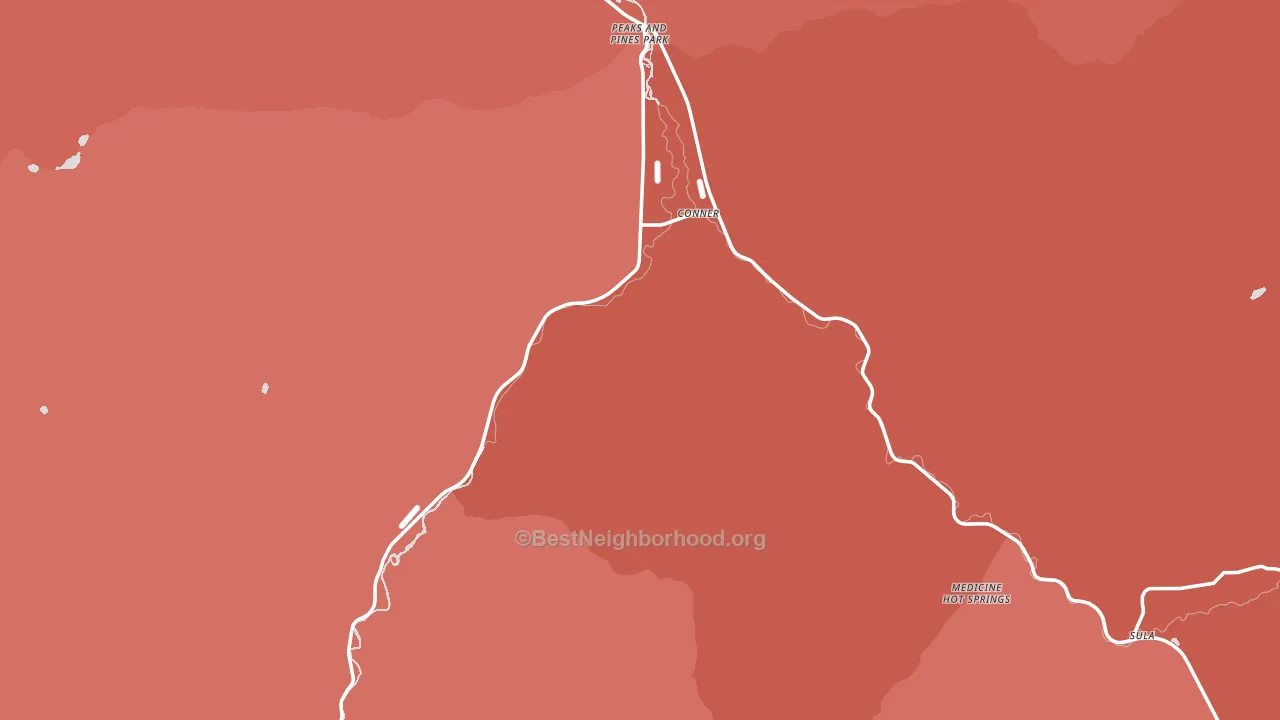 Conner, MT block-group political-lean map