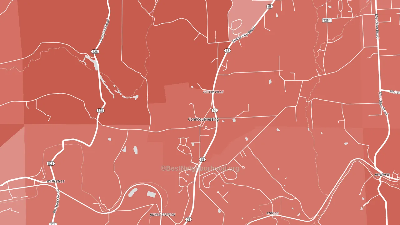 Connoquenessing, PA block-group political-lean map