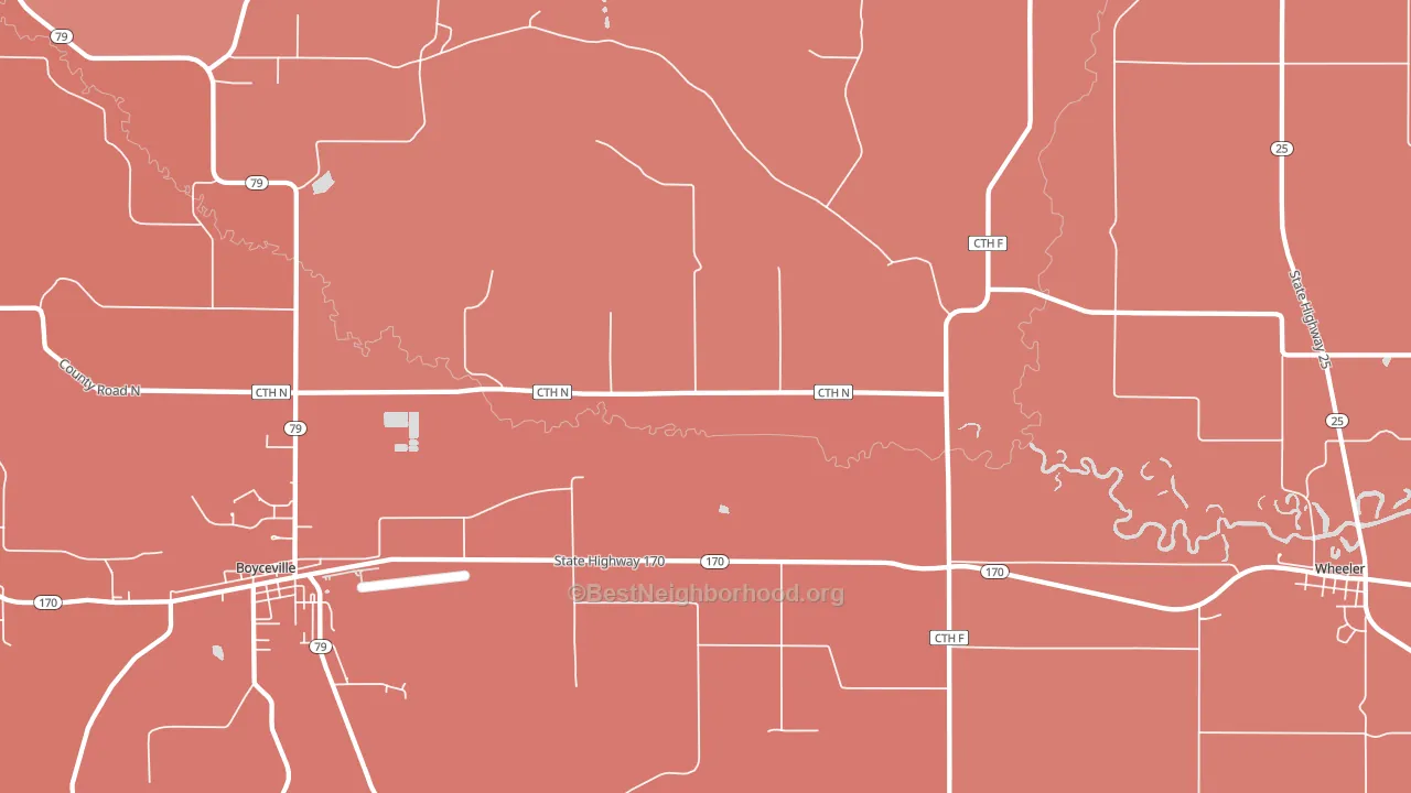 Connorsville, WI block-group political-lean map