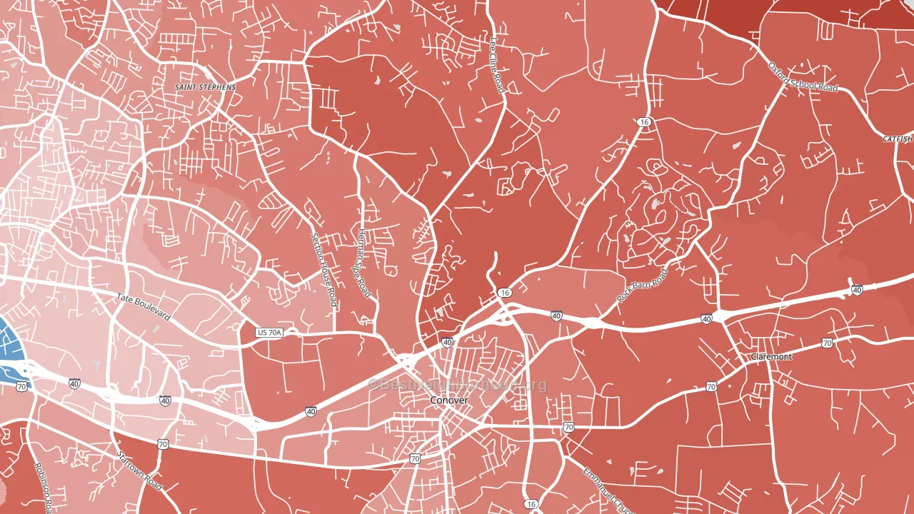 Conover, NC block-group political-lean map