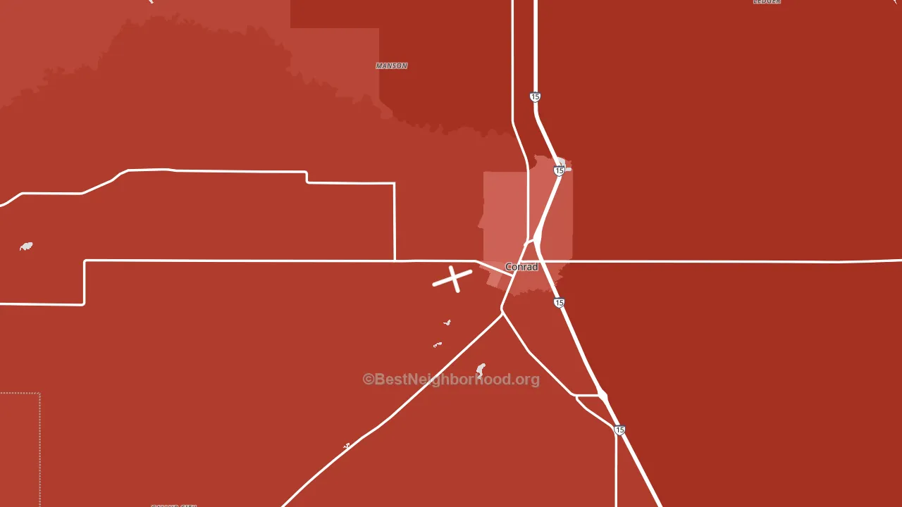 Conrad, MT block-group political-lean map