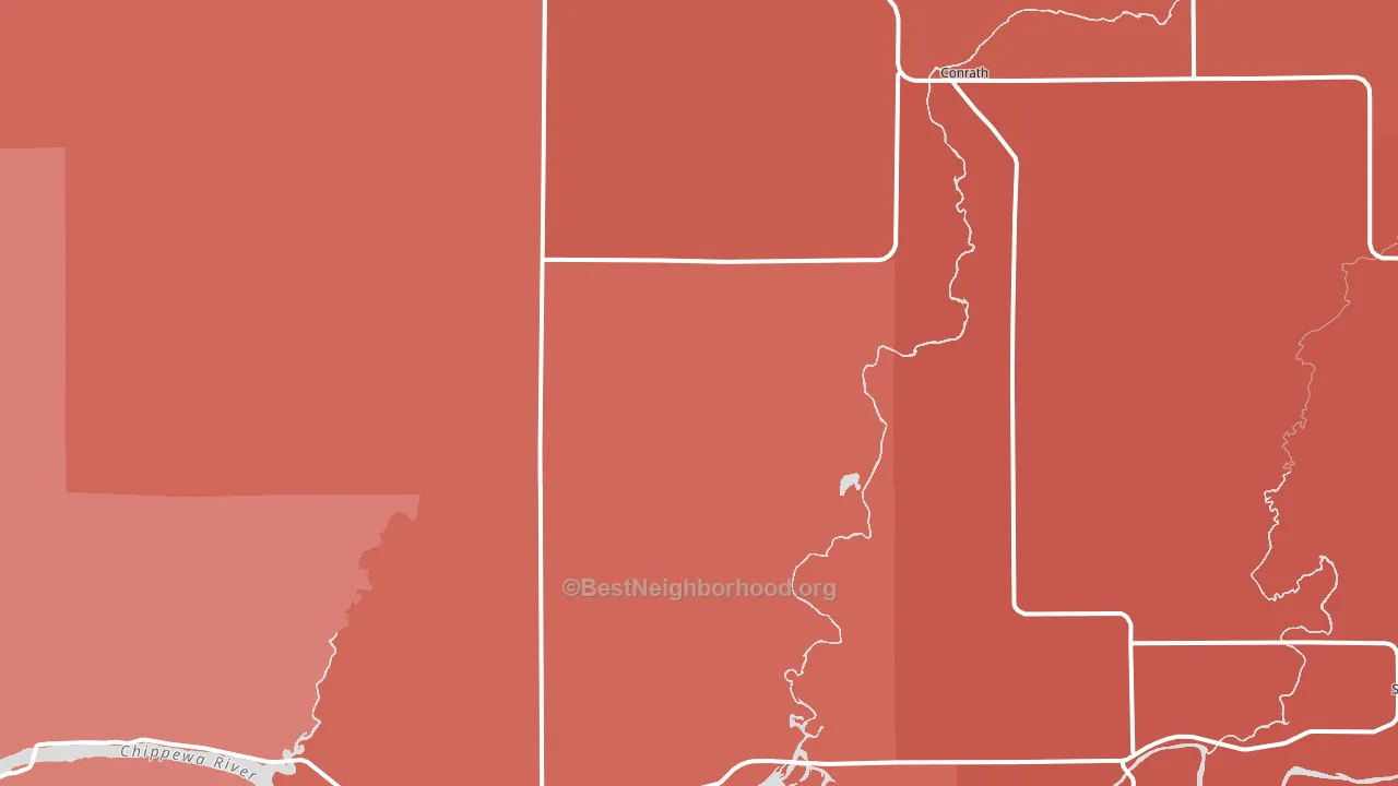 Conrath, WI block-group political-lean map
