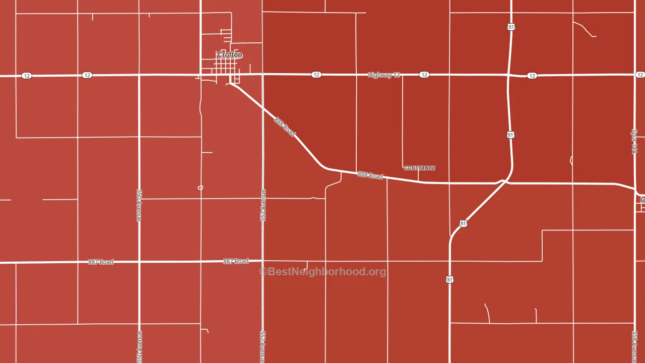 Constance, NE block-group political-lean map