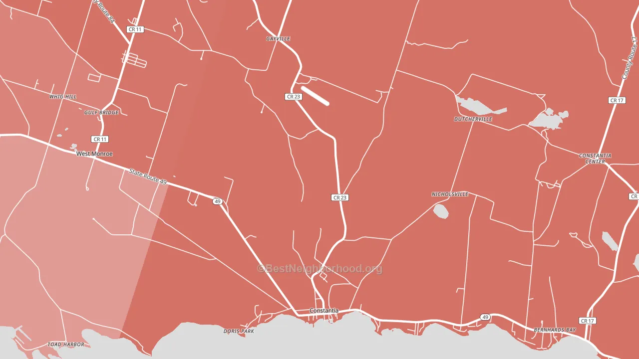 Constantia, NY block-group political-lean map
