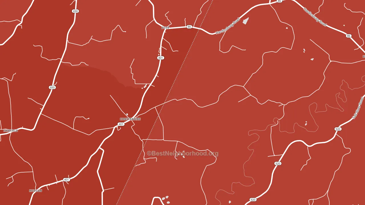 Constantine, KY block-group political-lean map