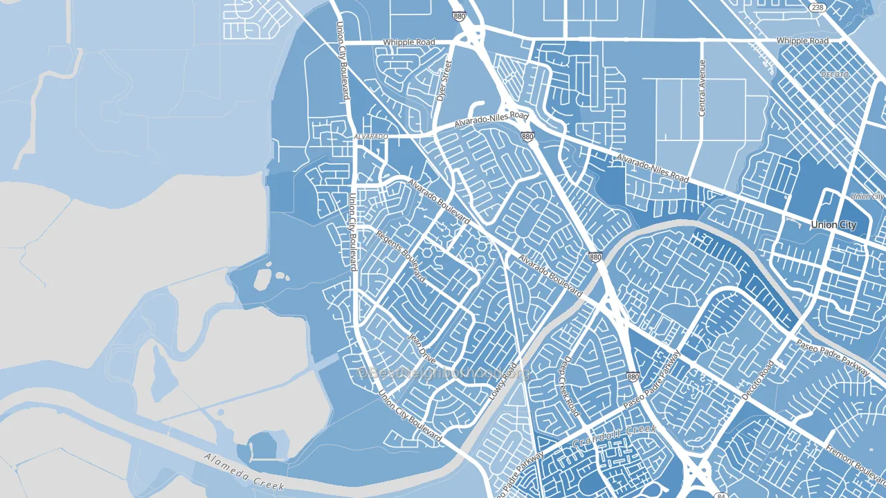 Contempo, Union City, CA block-group political-lean map