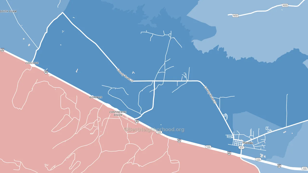 Continental Divide, NM block-group political-lean map
