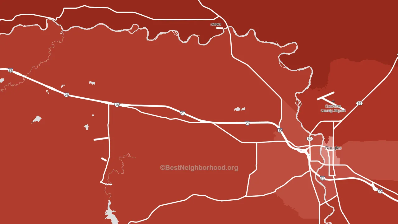 Converse County, WY block-group political-lean map