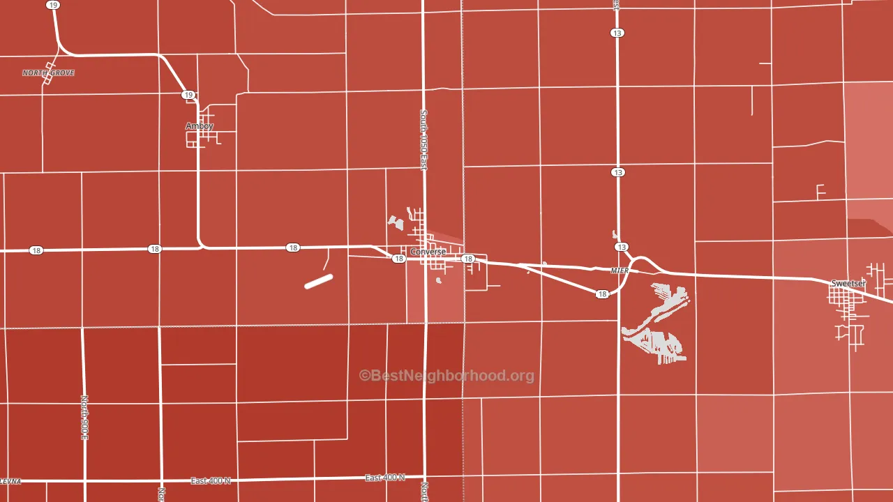 Converse, IN block-group political-lean map