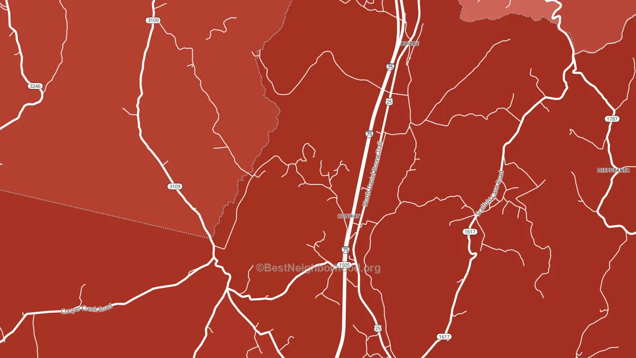 Conway, KY block-group political-lean map