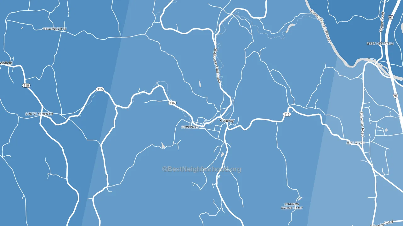 Conway, MA block-group political-lean map