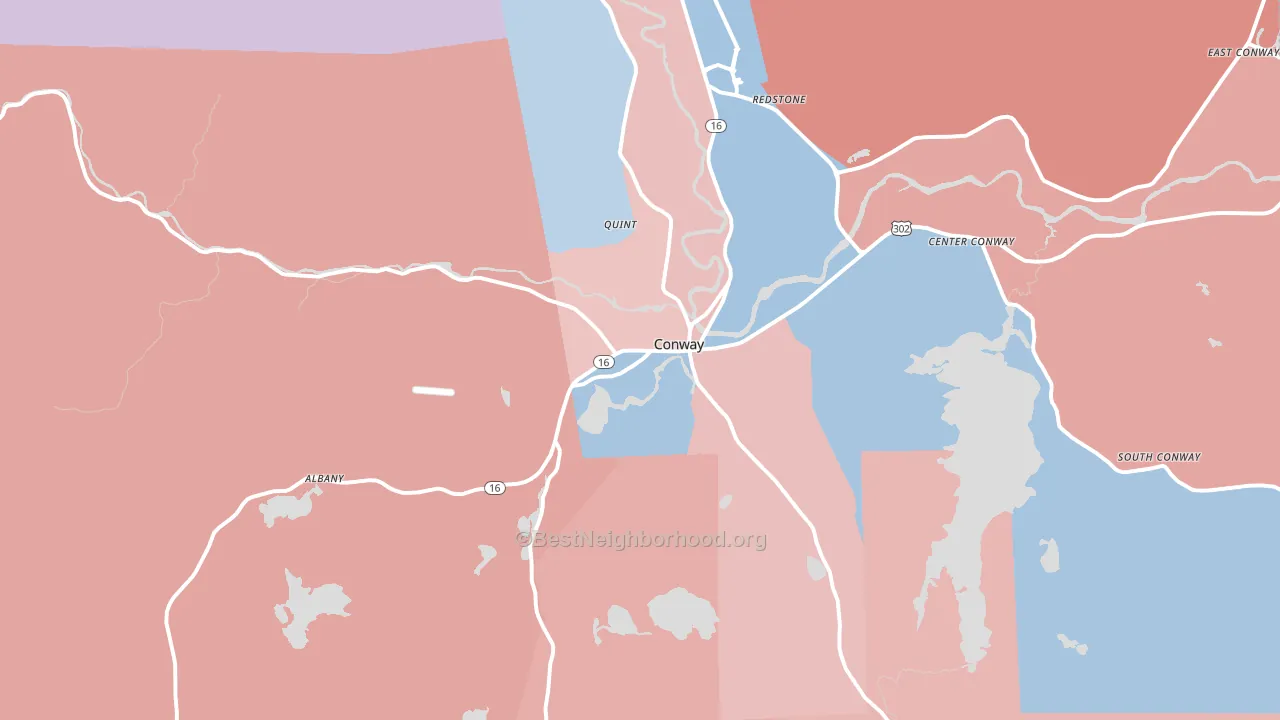 Conway, NH block-group political-lean map
