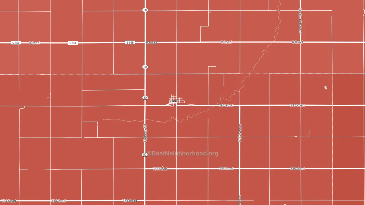 Cook, NE block-group political-lean map
