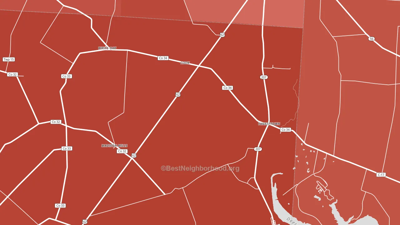 Cooks, OH block-group political-lean map
