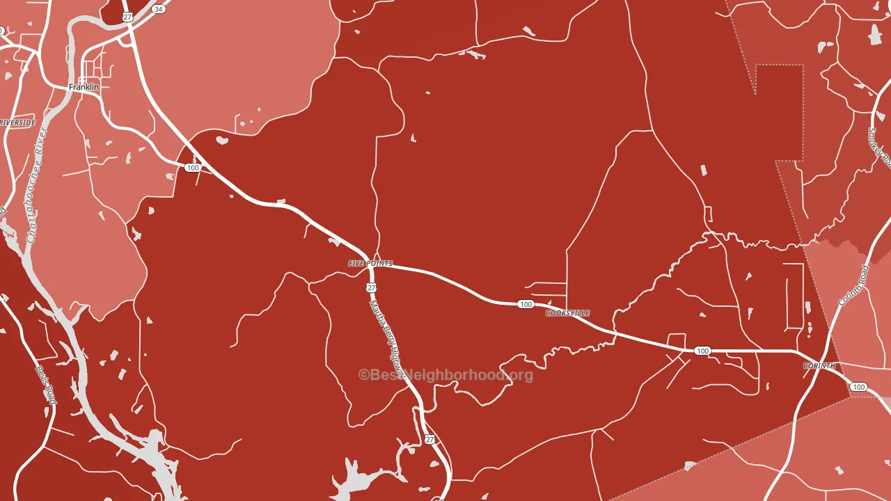 Cooksville, GA block-group political-lean map