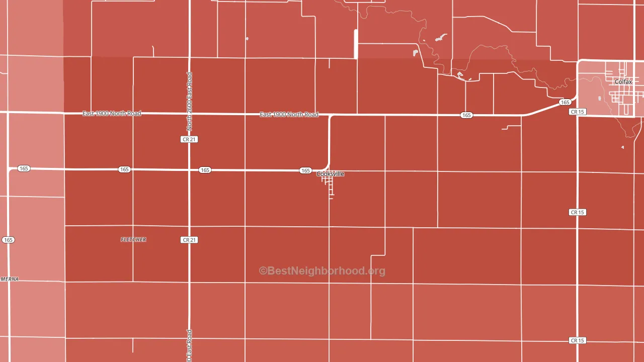 Cooksville, IL block-group political-lean map