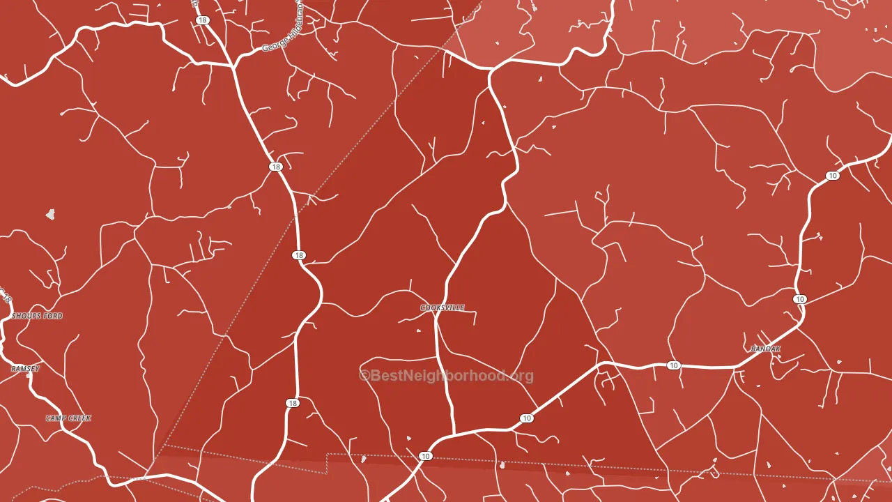 Cooksville, NC block-group political-lean map