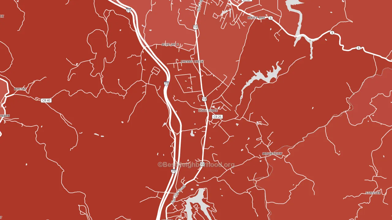 Cool Ridge, WV block-group political-lean map