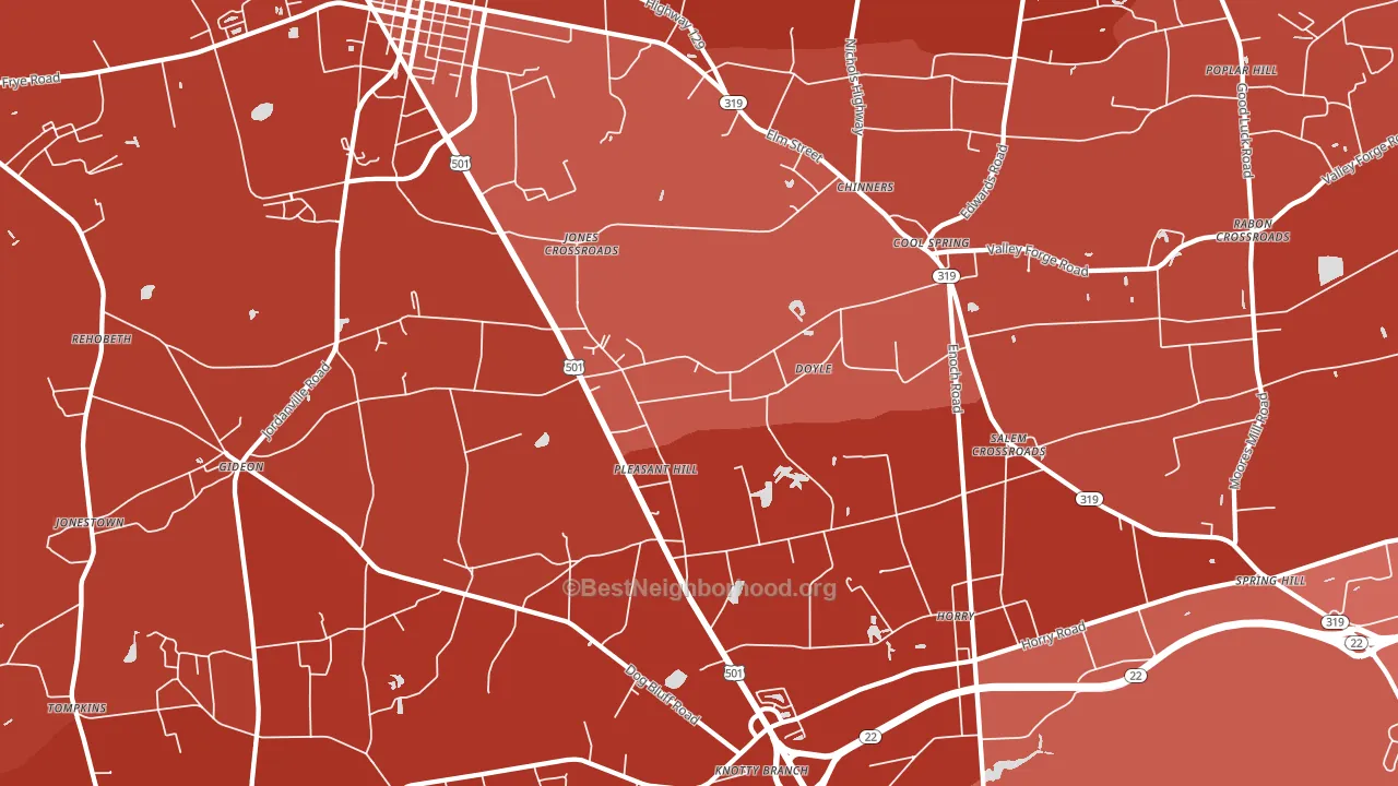 Cool Spring, SC block-group political-lean map