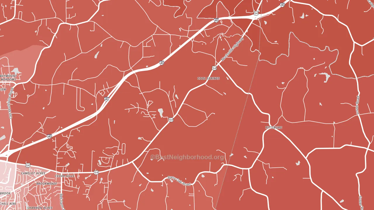 Cool Springs, NC block-group political-lean map