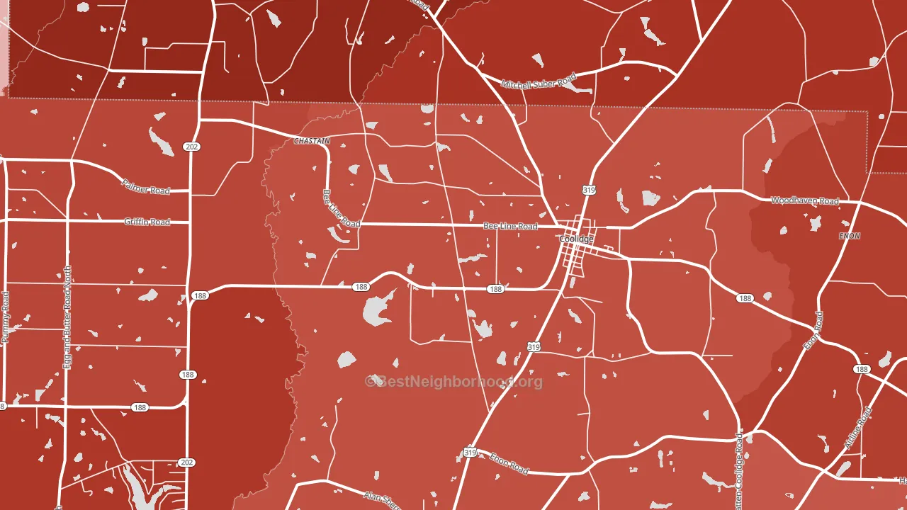Coolidge, GA block-group political-lean map